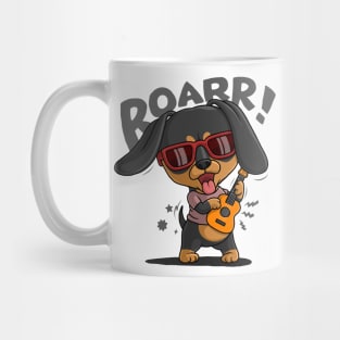 dachshund playing guitar Mug